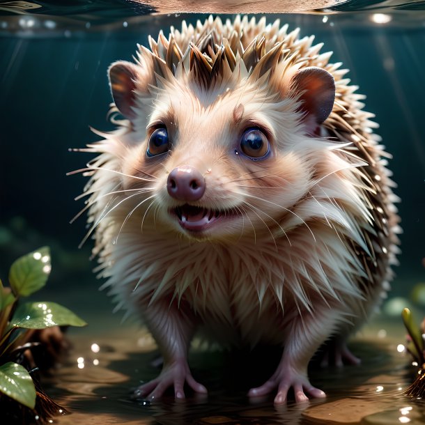 Picture of a drowning hedgehog