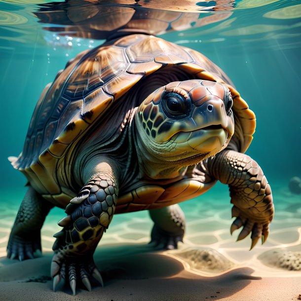 Picture of a drowning tortoise