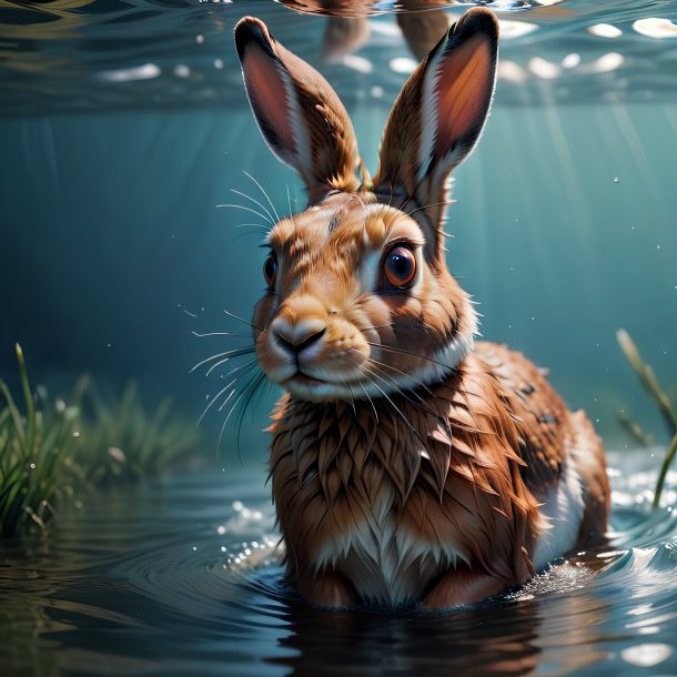 Picture of a drowning hare