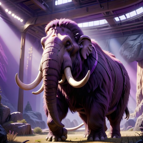 Imagen de un mamut en un cinturón púrpura
