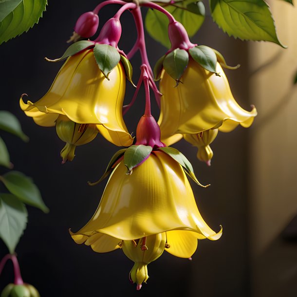 Figure of a fuchsia yellow waxbells