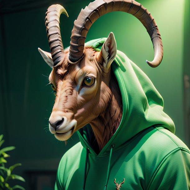 Image d'un ibex dans un sweat vert