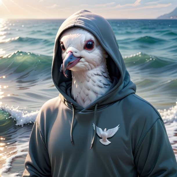 Pic of a dove in a hoodie in the sea