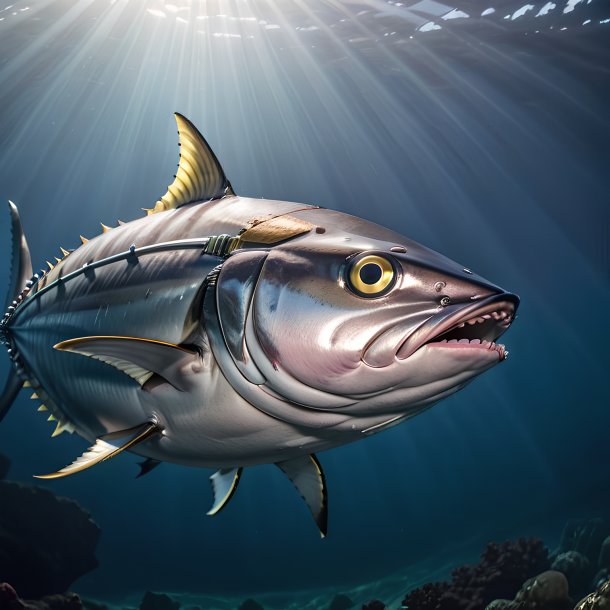 Photo of a tuna in a belt in the sea