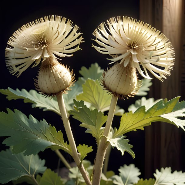 Portrayal of a ivory burdock