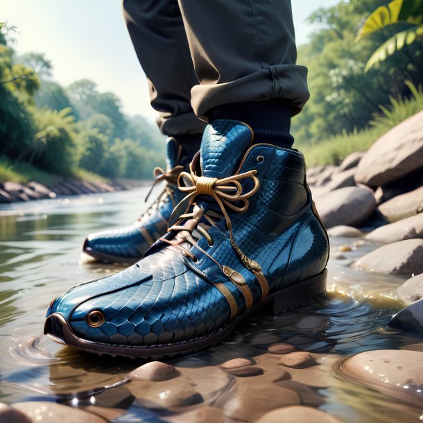 Image of a cobra in a shoes in the river