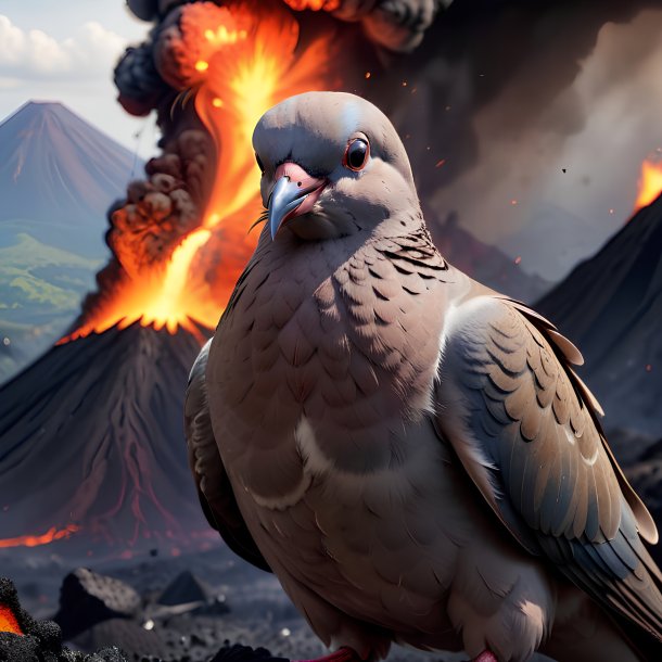 Picture of a angry of a dove in the volcano