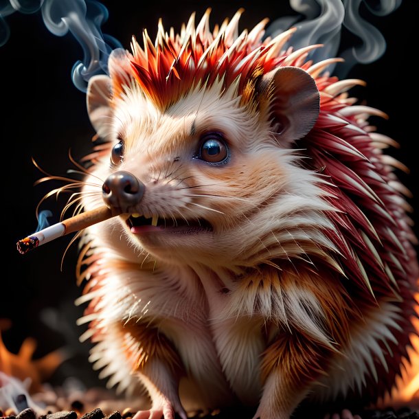Image of a red smoking hedgehog