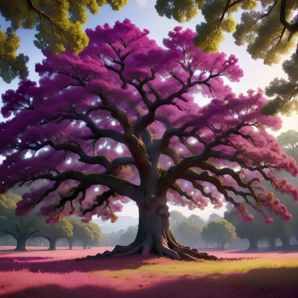 Depiction of a magenta oak