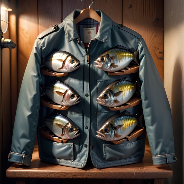 Photo of a sardines in a jacket in the house