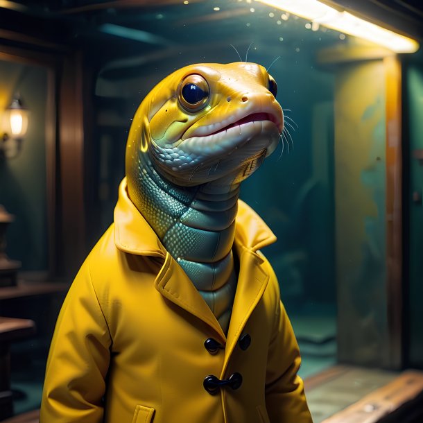 Picture of a eel in a yellow coat