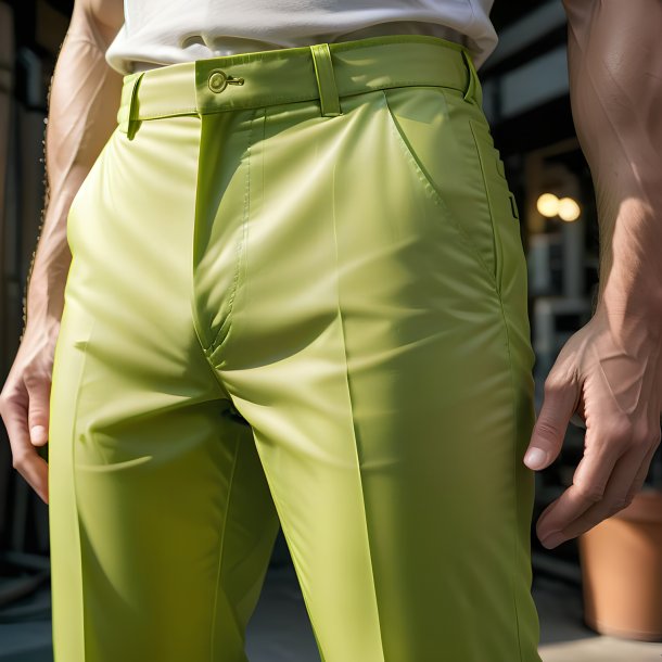 Pic of a lime trousers from polyethylene
