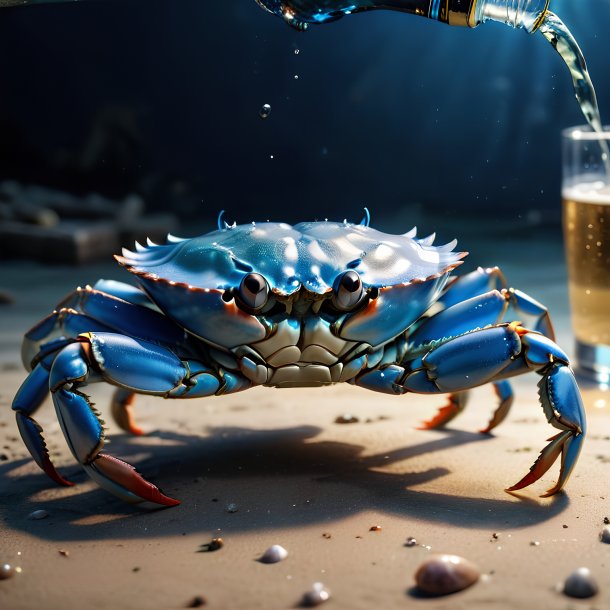 Image of a blue drinking crab