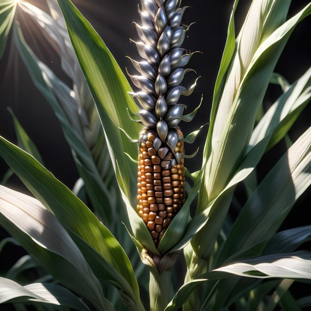 Drawing of a silver corn plant