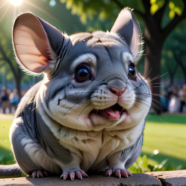 Picture of a crying of a chinchillas in the park