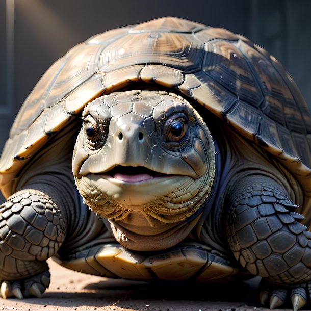 Pic of a tortoise in a gray belt