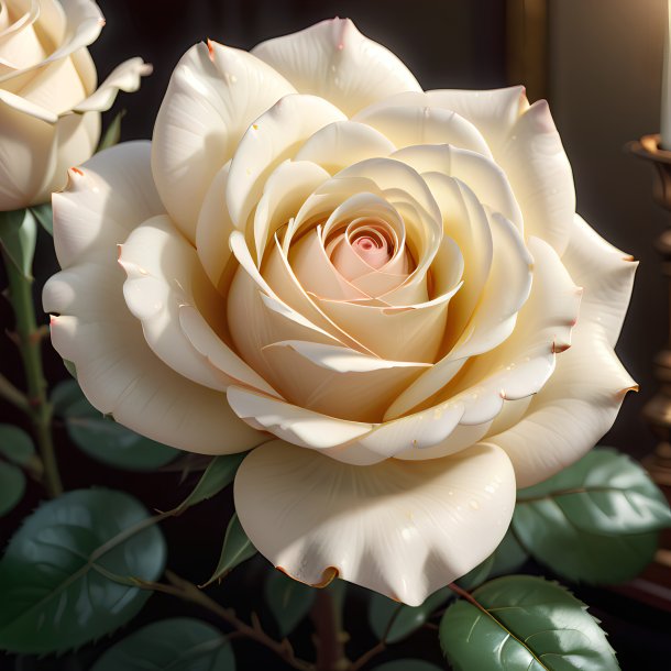 Clipart of a ivory rose