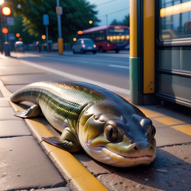 Foto de un sueño de una anguila en la parada de autobús