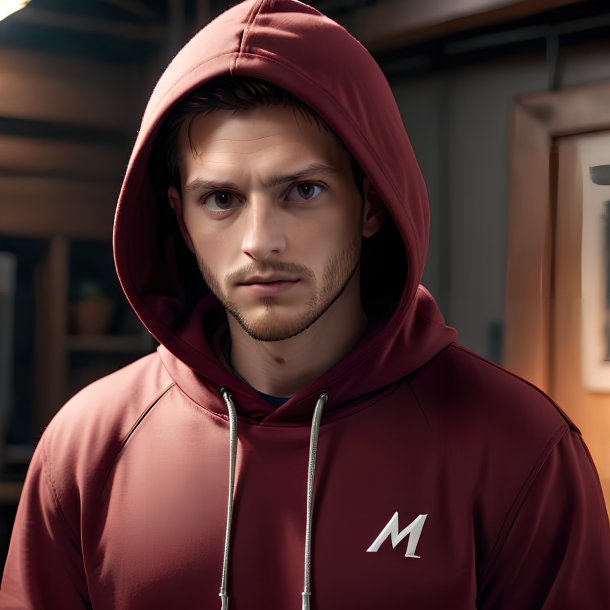 Photo of a maroon hoodie from clay