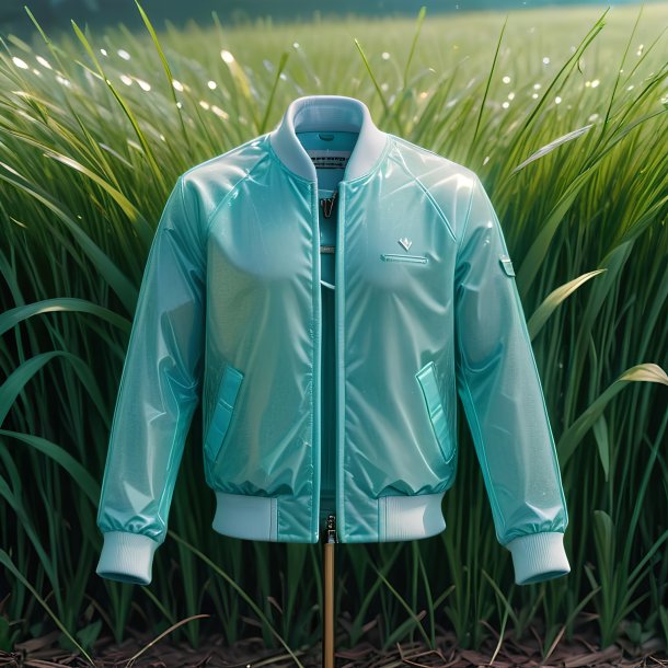 Image of a aquamarine jacket from grass