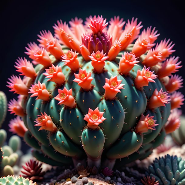 Portrayal of a coral cactus