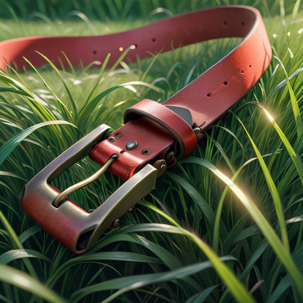 Sketch of a red belt from grass