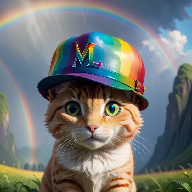 Picture of a mol in a hat on the rainbow