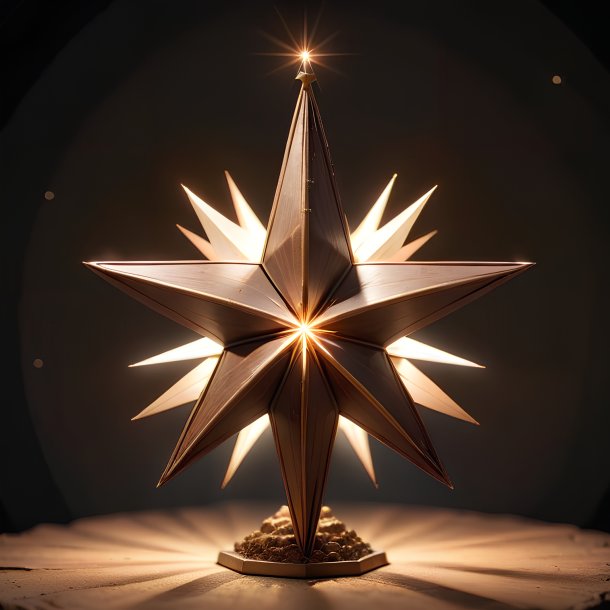 Figure of a brown star of bethlehem, pyramidal