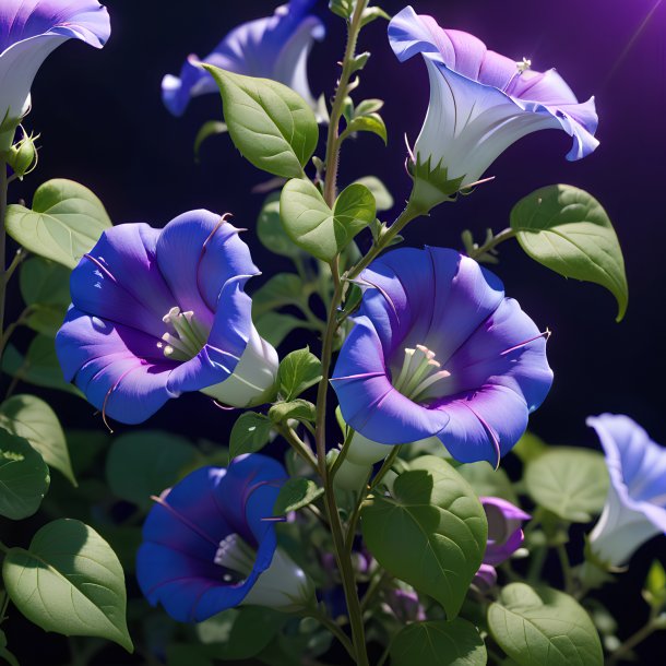 Figure of a blue bindweed, purple