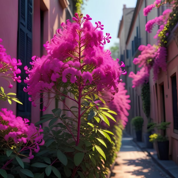 Imagery of a hot pink rue