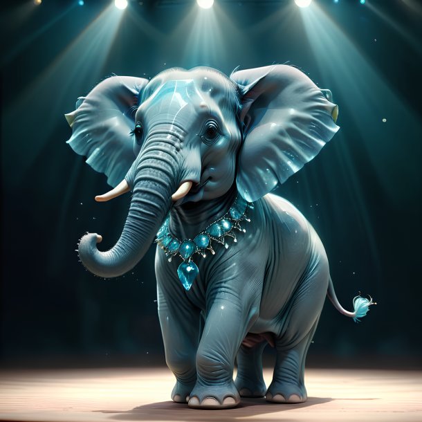 Image of a aquamarine dancing elephant