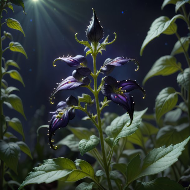 Foto de la sombra de noche de un encantador negro