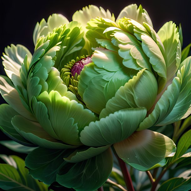 Pic d'une pivoine verte