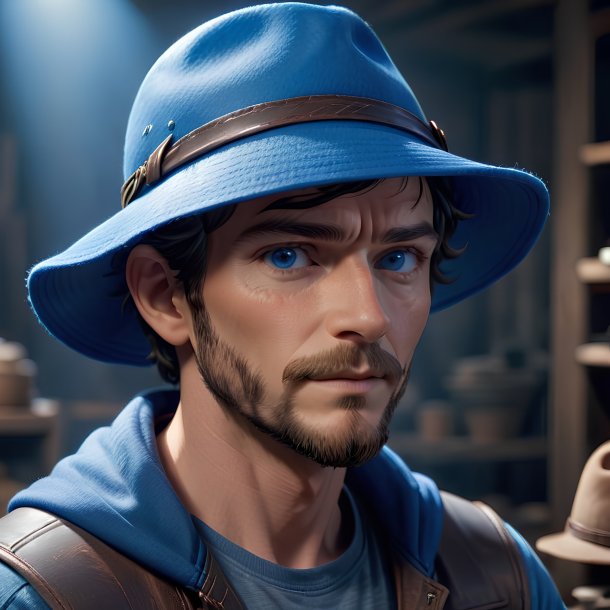 Image of a blue hat from clay