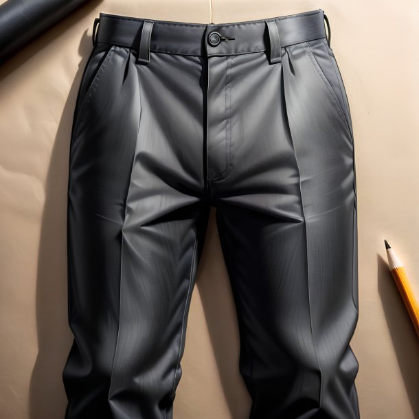 Drawing of a charcoal trousers from polyethylene