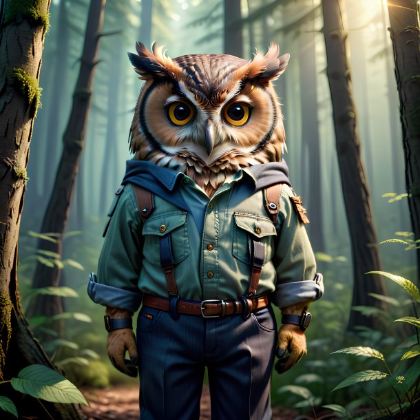 Pic of a owl in a trousers in the forest