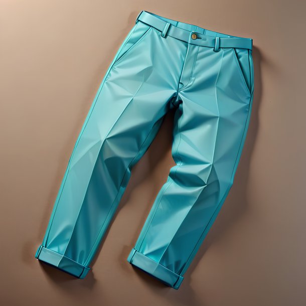 Croquis d'un pantalon cyan à partir de papier