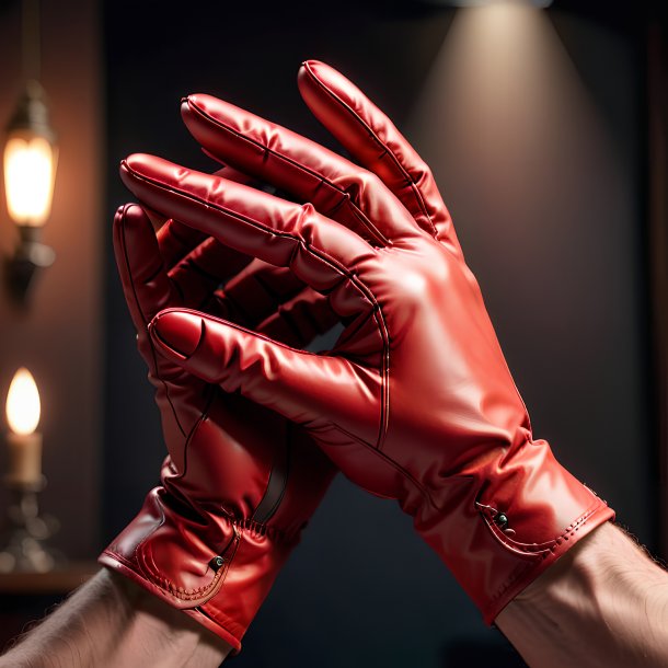 Image of a red gloves from paper