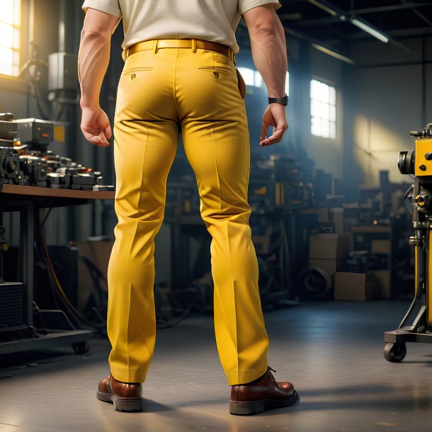 Imagen de un pantalón amarillo de metal