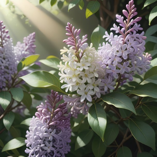 Illustration of a khaki lilac, white