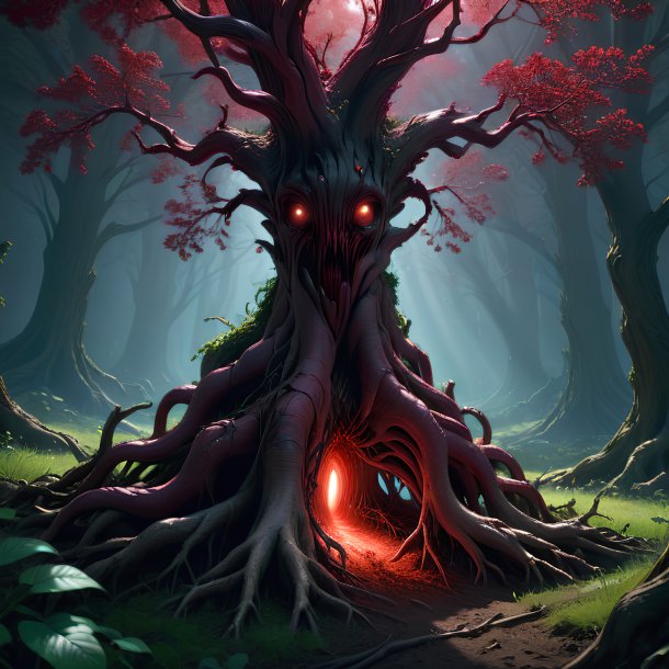 Depicting of a crimson hollow-root