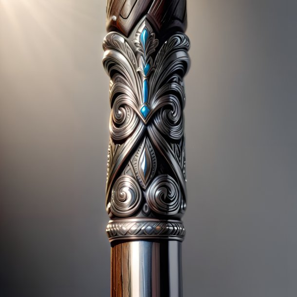 Drawing of a silver indian cane