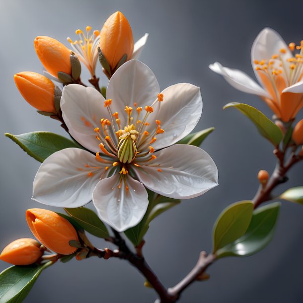 Figura de una flor de naranja gris