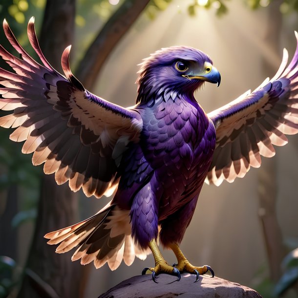 Image of a purple dancing hawk