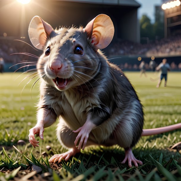 Pic of a playing of a rat on the field