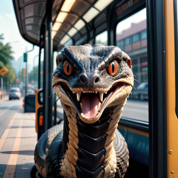 Foto de una amenaza de cobra en la parada de autobús