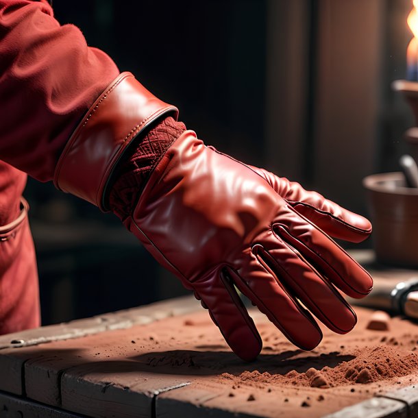 Photo of a red gloves from clay