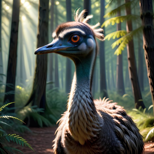 Photo of a waiting of a emu in the forest