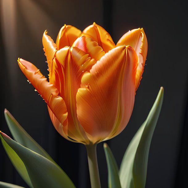 Foto de un tulipán naranja