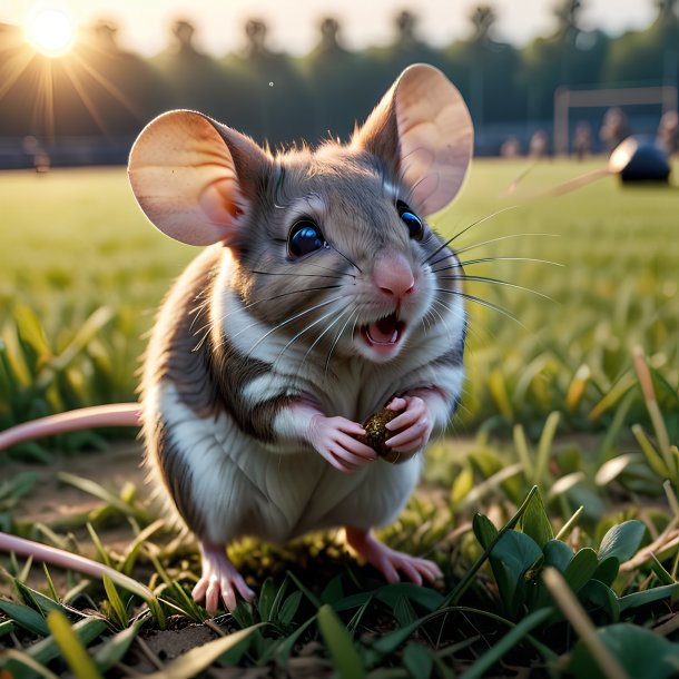 Photo of a playing of a mouse on the field